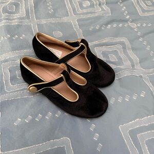 Elegant Black and Gold Kid’s Mary Jane Shoes